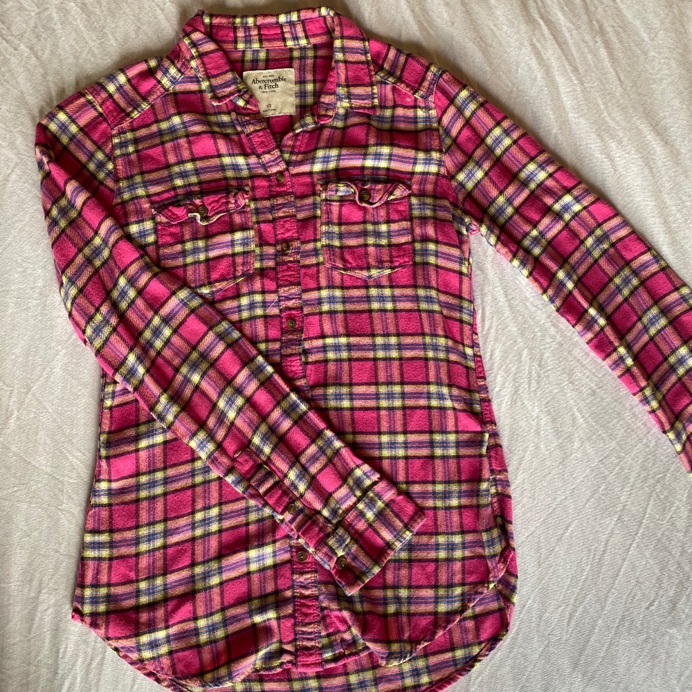 Abercrombie&Fitch pink plaid shirt